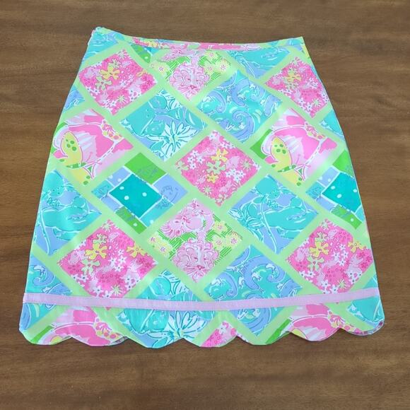 Lilly Pulitzer girls scalloped surf and patch skirt size 14 EUC - Picture 5 of 7